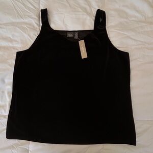 Chico's Women’s Sz 3 Large Boxy Fit Black Velvet Basic Tank Top Whimsigoth Fairy